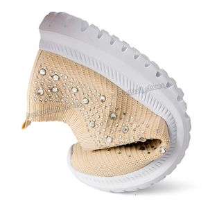 Mode Damenschuhe große Größe Strass Socke Farben passende dicke Sohlen altes Paar Schuh Sport Sneaker Frau Trainer Turnschuhe 35-43t