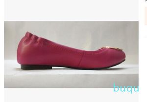 Designer- Kvinnor loafers modeklänning skor reser prom lägenheter metall spänne balett lägenheter kvinnor fårskinn äkta läderskor