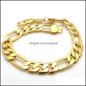 Link Bracelets Jewelrylink Chain Link Link Solid amarelo Gold Regelo masculino Mens Classic Jewelry Drop entrega 2021 863ru