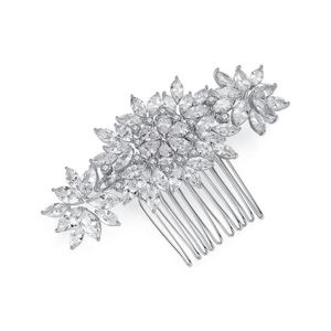 Wholesale copper combs for sale - Group buy Hair Clips Barrettes Floralbride Crystal Rhinestone Copper Alloy Wedding CZ Comb Bridal Cubic Zirconia Accessorie Bridesmaids Women Jewelr