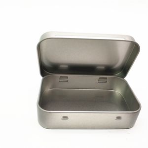 Plain Silver Tin Box 95x60x21mm Rectangle Tea Candy Mint Business Card USB Storage Case Wholesale