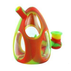 4.4inch Glass bong water pipe bongs smoking small dab rig egg shape portable tabacco oil pipes