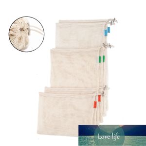 Set da 3 pezzi di cotone degradabile in mosaico di cotone per la spesa di frutta, borse in rete, bundle di tasche a rete, supermercato ecologico Nuovo