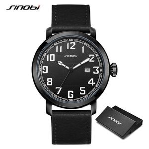 Sinobi äkta läderklocka Mäns klockor Japan importerade rörelse Sport Militär Watch Man Simple Wristwatches Reloj Hombre Q0524