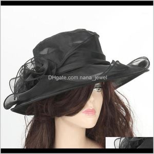 Шляпы Stingy Hats, шарфы перчатки мода AESSOOSOIONFARY Свадьба формальная широкая Brim Hat Fedoras Женщины твердые колпачки случайные летние Hat1 Drop Del