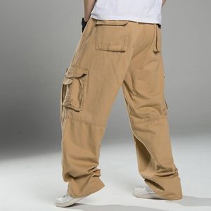 Frühling Winter Herren Cargohose Safari-Stil dick High Street Wear Plus Größe 10XL Taschen Skateboard Hose gerade Hose