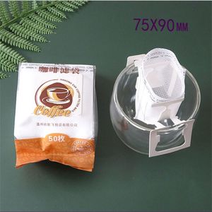 Papierkaffefilter großhandel-Kaffeeware Kaffeefilterbeutel Pulver Sets Filterpapier Inneres Tropf Ohrtasche Hand Cup Mesh