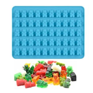 Baking Moulds 50 hole Gummy Bear Mold Silicone Cake Cookies Candy Dessert Chocolate Maker Mold with Dropper