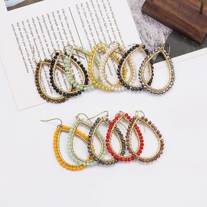Wholesale teardrop glass beads for sale - Group buy Novelty Elegant Glass Bead Handmade Teardrop Earring For Women And Girls Design Personality Party Gift Accessories Dangle Chandelier