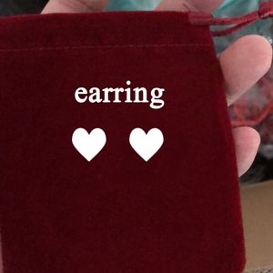 10mm heart earring women gold Stud couple red Flannel bag Stainless steel Thick Piercing body jewelry Christmas gifts woman Accessories wholesale