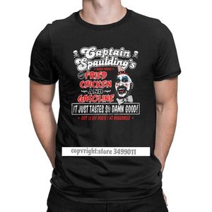 Erkek Kaptan Spaulding Kızarmış Tavuk Tshirt Şeytanlar Reddetmeler Tee Gömlek Evi 1000 Corpes Korku Cadılar Bayramı Hediye Tops 210629