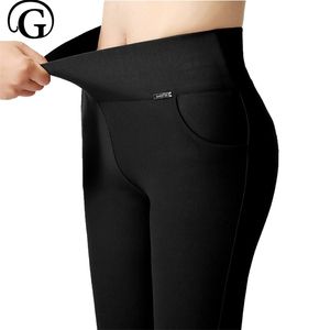 Women Pants Slim Trousers Elastic Leggings High Waist Pencil Plus Size Lady Daily 210925