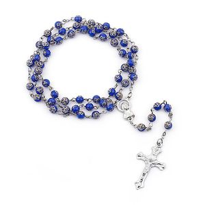 Pendant Necklaces Jesus Cross Rosary Necklace Vintage Jewelry 2021 Trend Catholic Zinc Alloy Accessories Wholesale