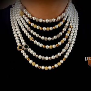 Oryginalny Prosta Pearl Naszyjnik Retro Mężczyźni i Kobiety Hip Hop Regulacja łańcucha Clatorska Para Choker