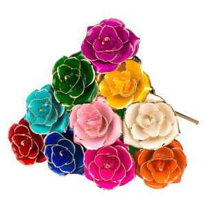 24-Karat-Gold getauchte Rose mit langem Stiel, langlebige echte Rosen, romantisches Party-Geschenk für Valentinstag/Muttertag/Weihnachten/Geburtstag CG001