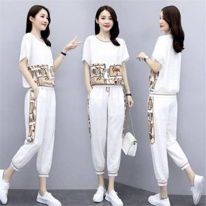 2020 Tracksuits for Women Outfit Sportswear Fitness Co-ord Set Two 2 Piece Set Plus Size Pants Suits and Top Summer Clothes X0428