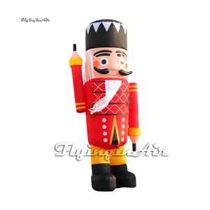 Outdoor Christmas Inflatable Nutcracker Xmas Ornaments Festive Cartoon Figure Balloon For Gate Decoration