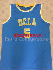 Uomo Donna Gioventù 5 Baron Davis Maglia da basket Blu Personalizzata Qualsiasi dimensione Maglia da basket retrò cucita al passato Ncaa XS-6XL