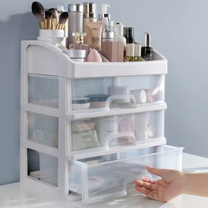 Jewelry Container Plastic Make Up Case Makeup Brush Holder Organizers Box Drawers Organizers Box Cosmetic Storage Organizers 210330