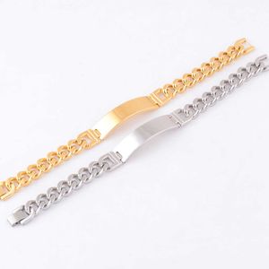 Bredd 12 mm Mode Rostfritt Stål Armband för män Kvinnor Smycken Guld- och stålton Armband Bangles Julklappar Q0717