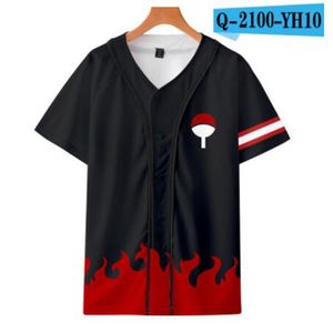 男の夏の野球ジャージーボタンTシャツ3Dプリントストリートウェアティーシャツヒップホップ服良い品質047