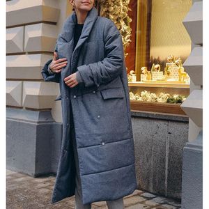 Frauen Unten Parkas Lange Frauen Mode Winter Krawatte Gürtel Mäntel Elegante Solide Dachte Taste Baumwolle Jacken Weibliche Damen