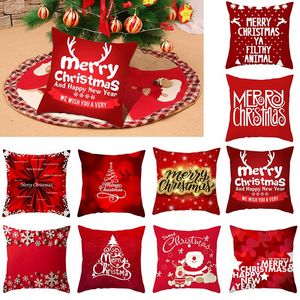 Kudde / dekorativ kudde Julkudde Skydd 45 * 45 Kuddebäddsoffa Santa Car Throw Home Festival Decoration Multi Color