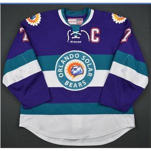 goodjob Homens Jovens Mulheres Vintage ECHL Orlando Solar Bears 27 Eric Faille 29 David Bell 3 Carl Nielsen Vintage Hockey Jersey Tamanho S-5XL