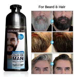 Natural Long Lasting 200ml Permanent Beard Dye Shampoo For Men Beard Dying Removal White Grey Beard Hair Men Dye ShampooSc