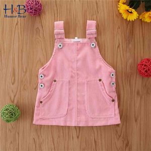 Girls Dress 0-5T Toddler Kids Baby Girl Mini Retro Strap Corduroy Suspenders Solid Overalls 210611