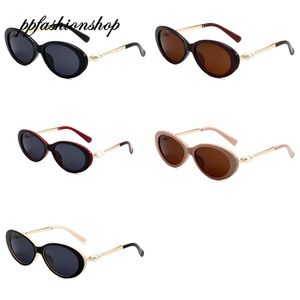 Dame Perle Vintage Sonnenbrille Hohe Qualität Luxus Sonnenbrillen Metall Rahmen Sonnenbrille Oval Frauen Schöne Brillen 5 Farbe