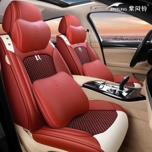21 year Car Seat Covers full set For Sedan SUV Durable Leather Universal Five Seats Set Cushion Mats For 5 seat Seater car Fashion Spring and summer Women Girl AA11
