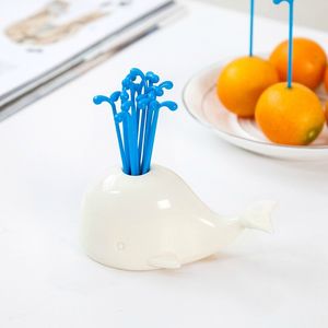 Fruta Forquilha Beluga Baluga Dos Desenhos Animados Dos Desenhos Animados Snack Snack Sobremesa Comida Animal Forquilhas Degustação Degustação Aperitivo Picks Toothpick Bento Almoços De Party Decor JY0521