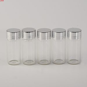 10ml Glass Bottles Screw Cap Silver Aluminium Lid Empty Jars Vials Sealing up Mason 100pcsjars