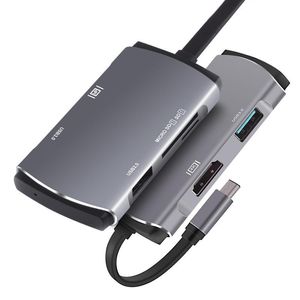 Dockningsstationer USB-station 5 i 1 Type-C till 4K 3.0 TF PD Charger Hub Adapter Fast Dock för