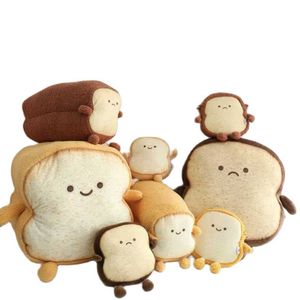 Roligt känslor Bröd Plush Toy Pillow Fylld mat Plush Toy Simulering Skivad bröd leksakskudde axelväska Kids Bag Doll Toys Q0727