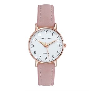 2021 Watch Women Fashion Casual Leather Belt Klockor Enkelt damer Small Ring Quartz Klocka Klänning Armbandsur Reloj Mujer