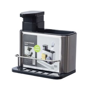 Multifunctional Kitchen Sink Washing Sponge Storage Rack Soap Dispenser Hand Detergent Bottle Organizer Stand REME889 211112