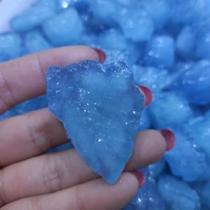 Dekorativa Objekt Figurer 1PCS Natural Aquamarine Quartz Beryl Gemstone Crystal Stone Mineral Prov