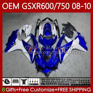 Suzuki Body GSXR 600 750 CC 600CC 750cc GSXR600 K8 GSX-R750 88NO.20 GSXR-600 GSXR-750 08 09 10 GSXR750 GSX-R600 2009 2010 2010 OEM 페어링 공장 블루 BLK