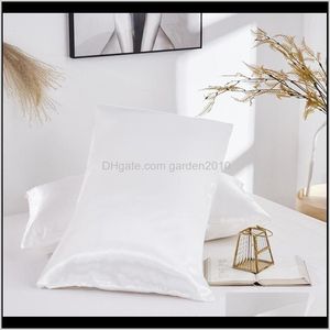 Case Silk Pillowcase Polyester Satin Queen Multiple Colors 2 Colos Solid Color Household Products Bed Linings Home Decoration Pillow W Gxkaf