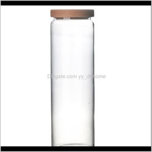 1Pc Glass Sealed Can Candy Jar Tank Beech Lid Canister Cafe Coffee Container 58Buv Bottles Jars Eyxcl