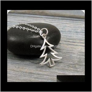 Pendant & Pendants Jewelry Drop Delivery 2021 10Pcs Simple Christmas Tiny Pine Necklace Life Family Acorn Oak Tree Leaf Necklaces Cute Island