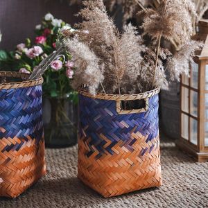 植物のためのポット手編まれた収納バスケット植物鍋装飾的な花のバスケットプランター