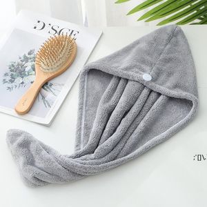 Dry Hair Caps Microfiber Quick Dry Shower Magic Absorbent Hair Towel Drying Turban Wrap Spa Bathing Cap LLE12029