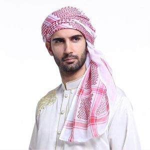 Muslim Arabian Headscarf Multifunktion Keffiyeh Shemagh Scarf Militär Taktisk Turban Böjhatt Plaid 140 * 140cm Cykling Kepsar Masker