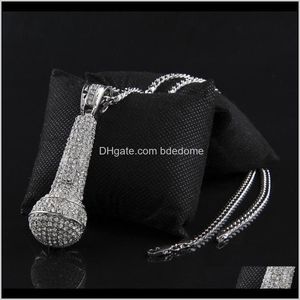 & Pendants Drop Delivery 2021 Mens Iced Out Pendant Necklace Fashion Microphone Hip Hop Necklaces Jewelry Gold Cuban Chain Jpbhz