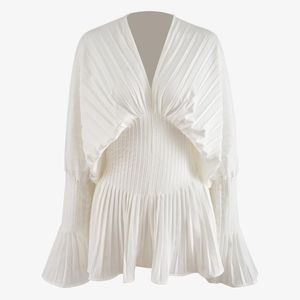 Höstdesigner Luxury White Långärmad Blus Party Klänning Alternativ Gata Wear Kvinna Kläder Skjorta Kvinnors Blusar Skjortor