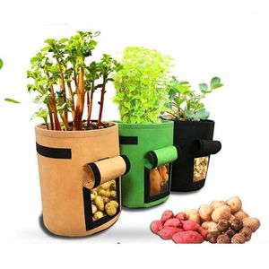 Planters & Pots 3 Size Plant Grow Bags Home Garden Potato Pot Greenhouse Vegetable Growing Moisturizing Jardin Vertical Bag Seedling