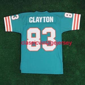 Men Women Youth Mark Clayton 1984 Throwback Home Teal Jersey Men Stitched Custom Any name number Football jersey